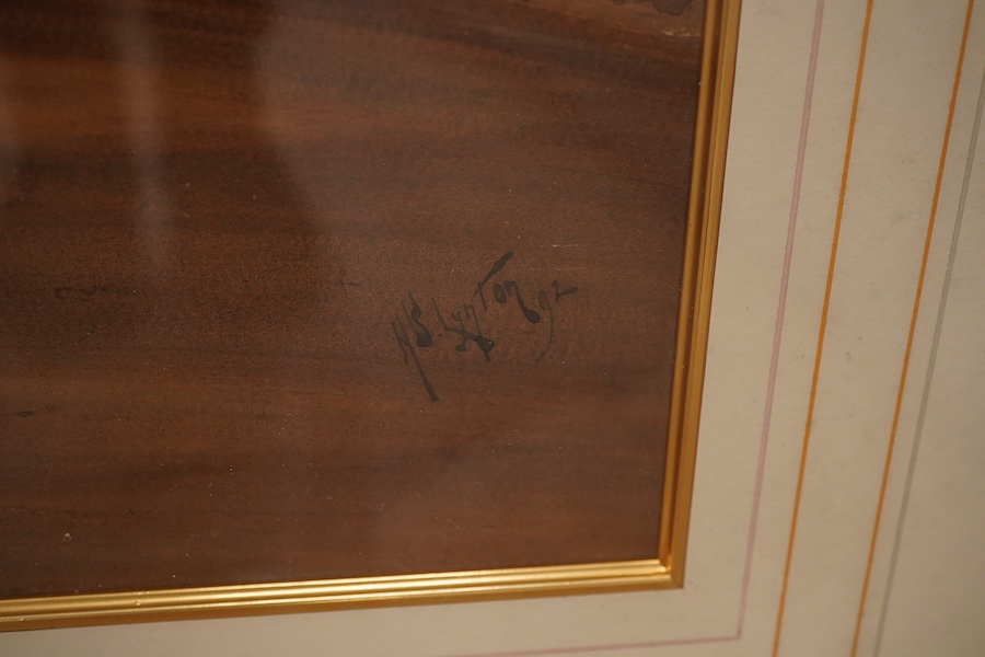 Henry Stanton Lynton (act.1886-1912), Orientalist study of ancient ruins, signed and dated '92, watercolour heightened with white, 42 x 59cm